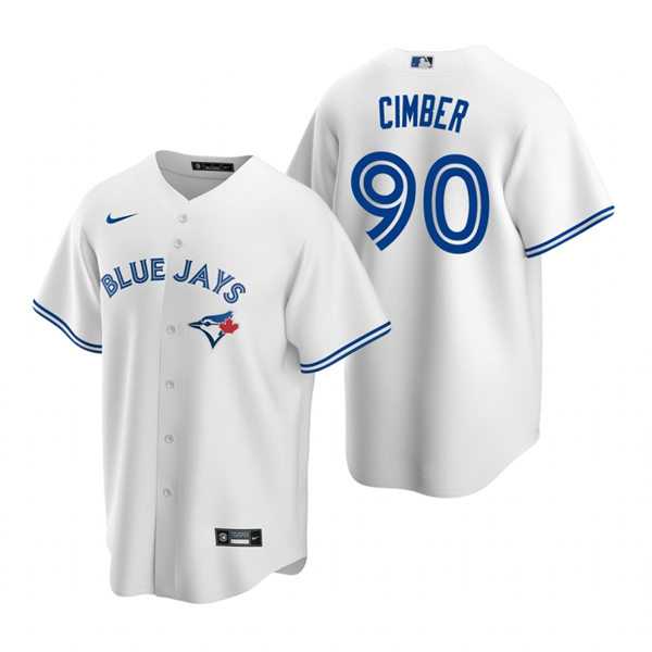 Mens Toronto Blue Jays #90 Adam Cimber Nike White Home Cool Base Jersey Dzhi